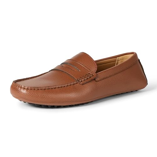 Amazon Essentials Men's Casual Driving Moc Loafers Slip-On Shoes, Tan Faux Leather, 7 | Amazon (US)