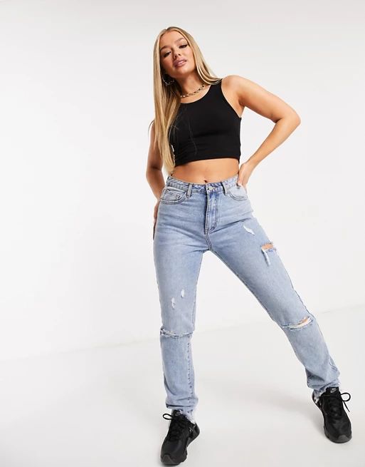 Missguided basics ribbed sleeveless crop top in black | ASOS (Global)