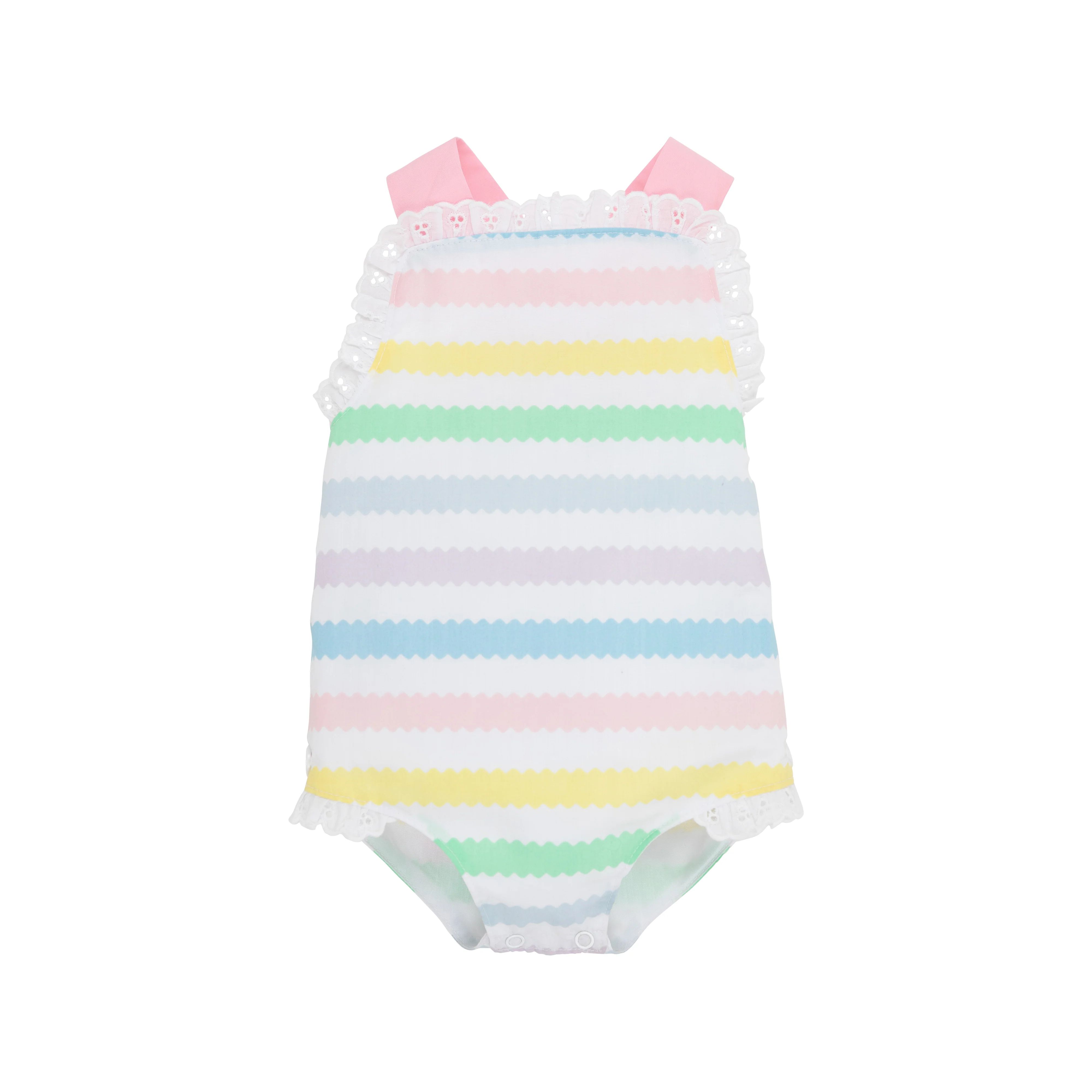 Sisi Sunsuit - Wellington Wiggle Stripe with Pier Party Pink | The Beaufort Bonnet Company