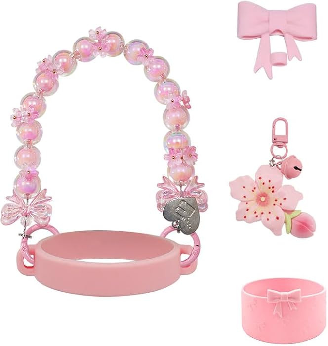 Sakura Edition Silicone Cup Boot and Bow Straw Topper Set Designed for Stanley Quencher 40 oz & 3... | Amazon (US)