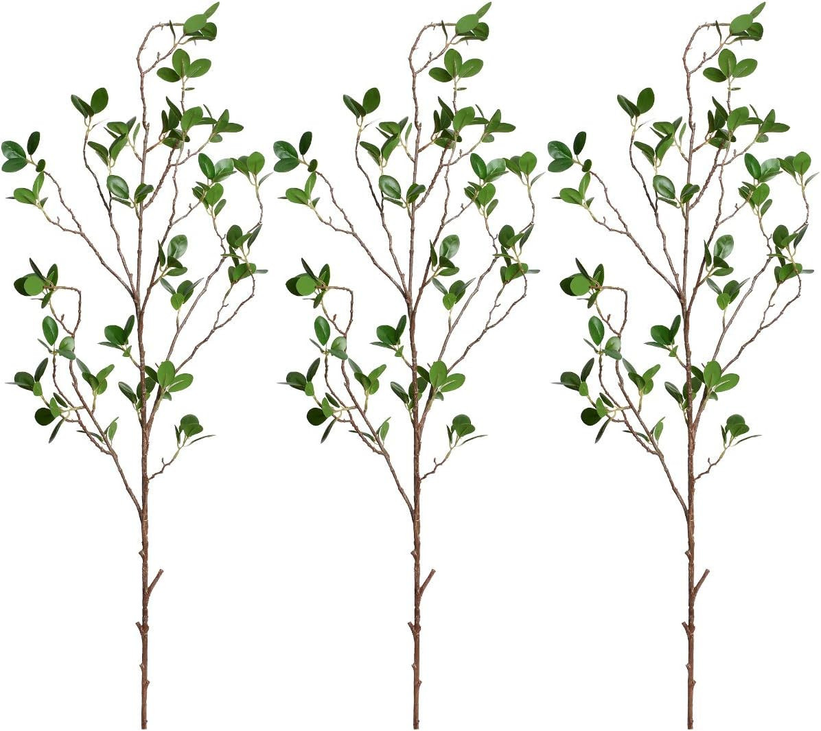 MARTINE MALL 3pcs Artificial Ficus Branches Leaf Spray, 44'' Faux Eucalyptus Branches Banyan Ficu... | Amazon (US)