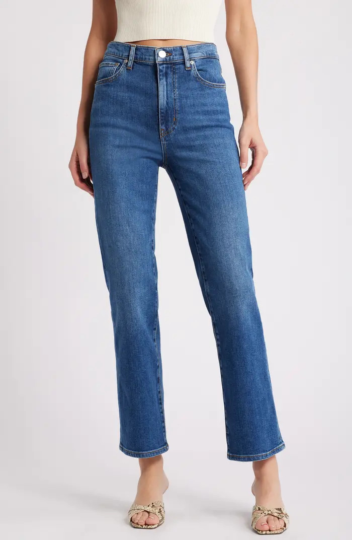 Le Sleek High Waist Ankle Straight Leg Jeans | Nordstrom