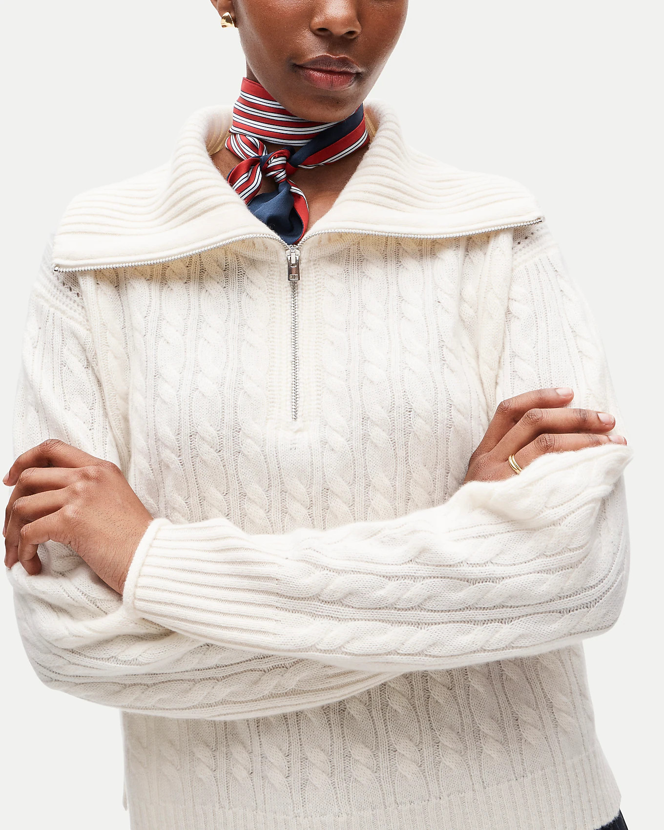 Cashmere quarter-zip sweater in cable knit | J. Crew US