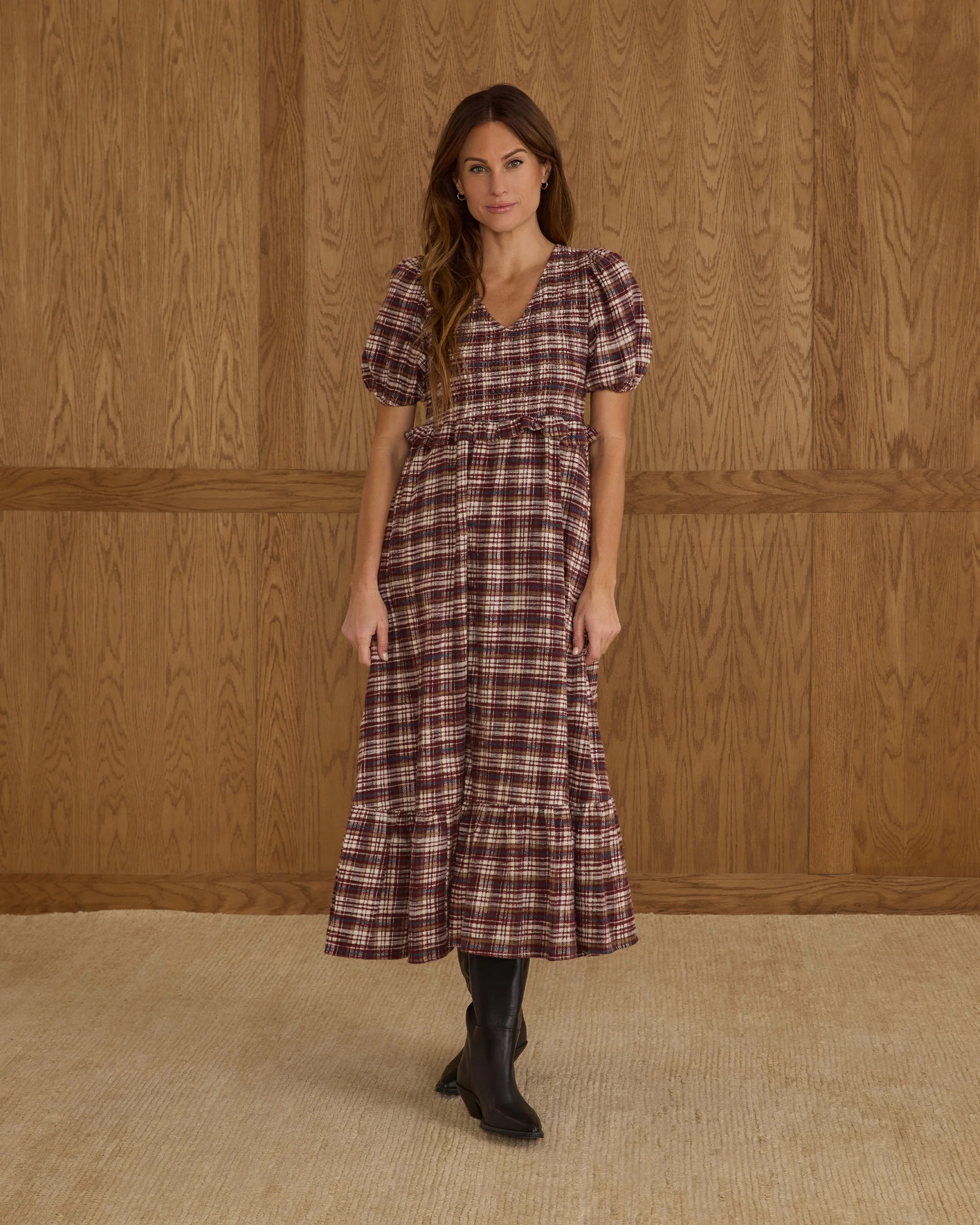 Kate Dress | Burgundy Plaid | Rylee + Cru