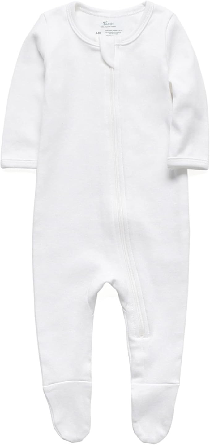 O2Baby Baby Boys Girls Organic Cotton Zip-Front Sleeper Pajamas, Footed Sleep 'n Play | Amazon (US)