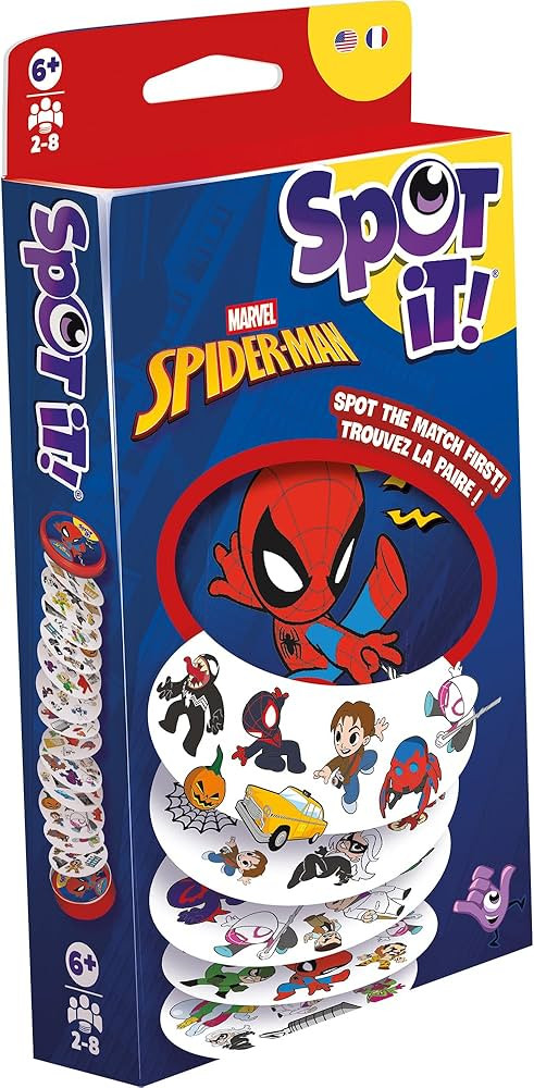 Asmodee Spot It! Spiderman Card Game (Eco-Blister) Fast-Paced Matching Featuring 5 Mini-Games, Tr... | Amazon (US)