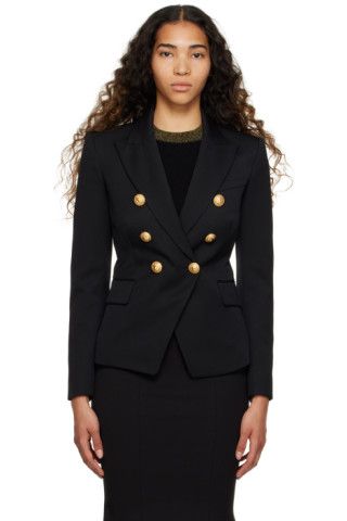 Black Double-Breasted Blazer | SSENSE