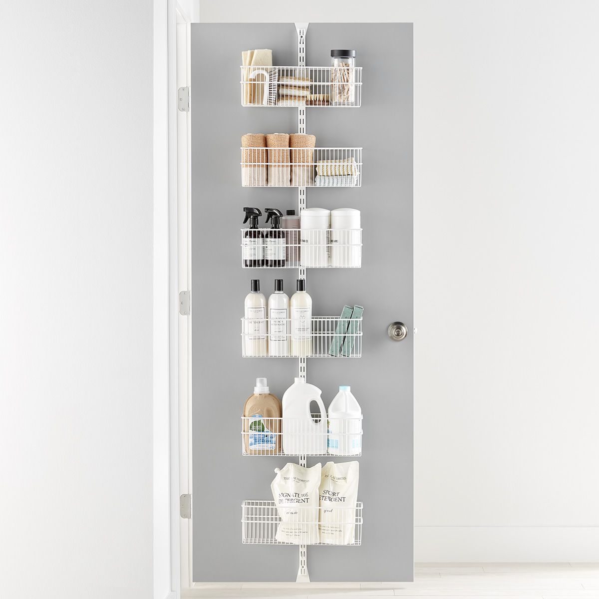 Elfa Utility Large Wire Over the Door Rack White | The Container Store