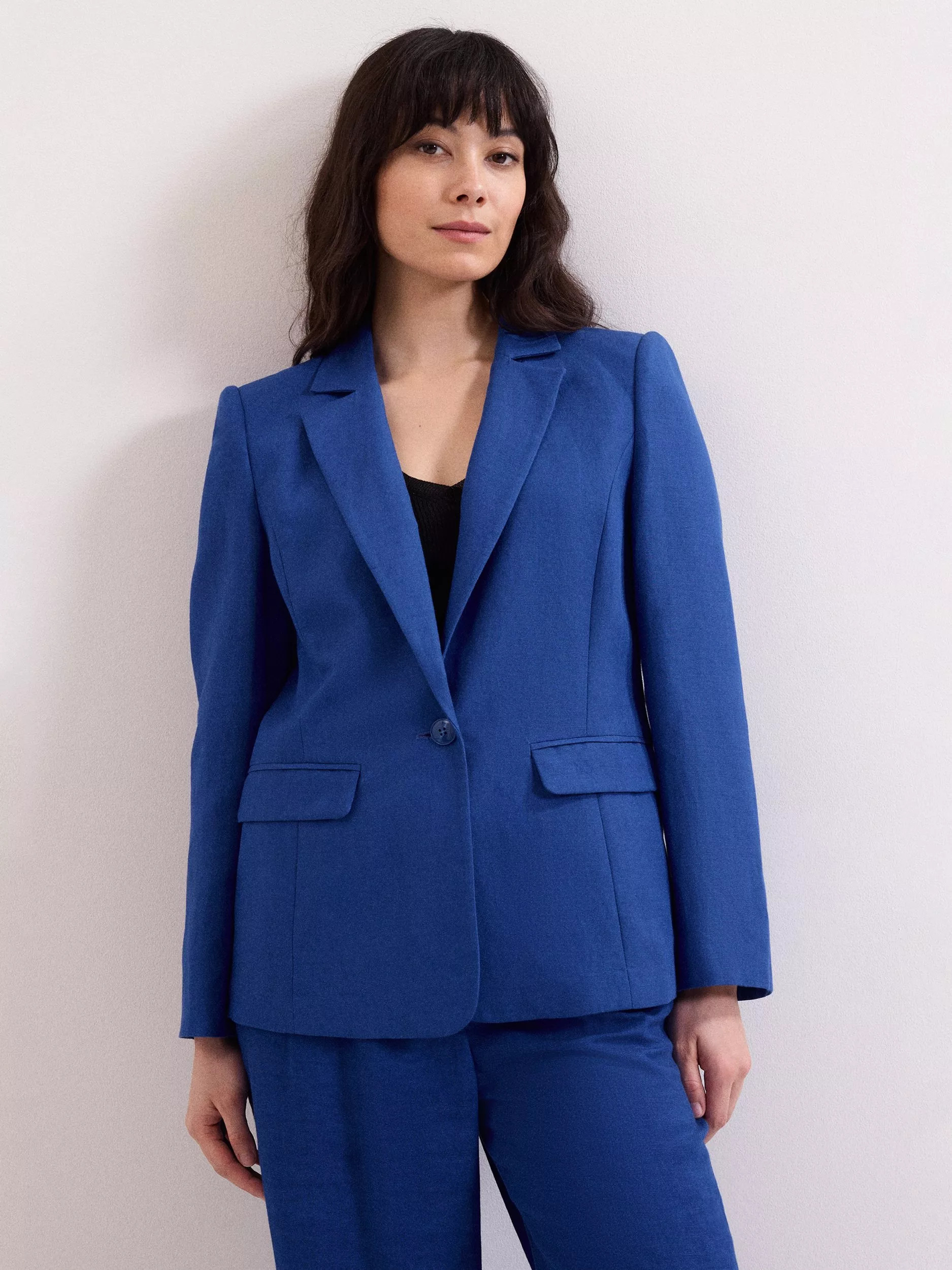 Phase Eight Floette Linen Rich Blazer, Cobalt | John Lewis (UK)
