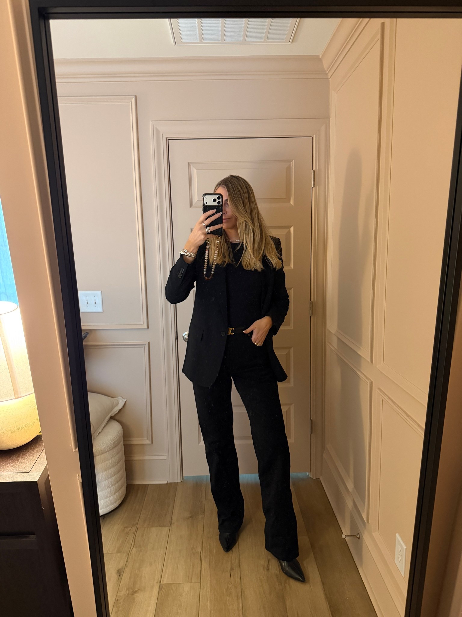 TTS - size 6 in blazer, small in bodysuit, 28 (X-long) in jeans. I’m normally a long but I like to order X-long with heels. I’m 5’9"

#LTKSpringSale #LTKWorkwear #LTKSaleAlert