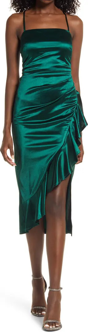 Satin Side Ruffle Dress | Nordstrom