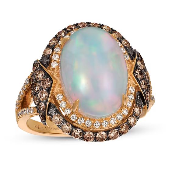 Le Vian Chocolatier Opal Ring 1-1/6 ct tw Diamonds 18K Strawberry Gold - Size 7 | Kay Jewelers