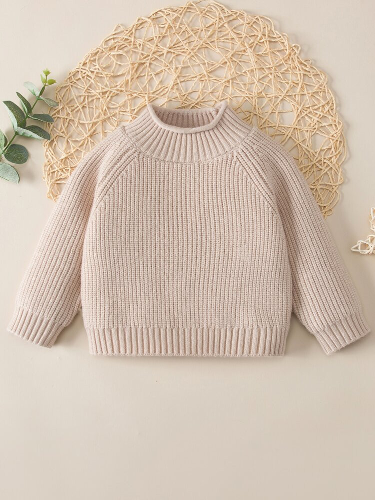 Baby Mock Neck Raglan Sleeve Sweater | SHEIN