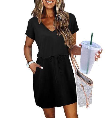 Summer Dresses for Women 2026 Easter Wedding Guest Formal Cocktail Mother of Bride Boho Maxi Midi Athletic Tennis Black A Line Dress Elegant Classy Beach Vacation Spring Fashion Clothing Outfits S | Amazon (US)
