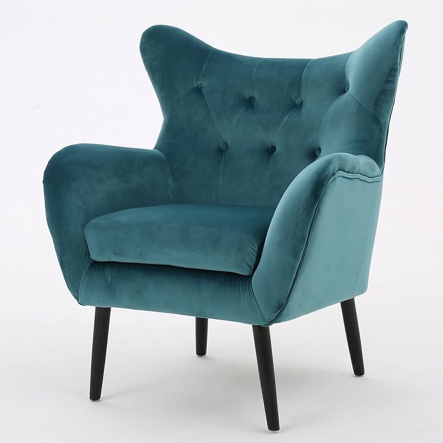 Christopher Knight Home Seigfried Velvet Arm Chair, Dark Teal 38.85D x 30W x 39H in | Amazon (US)