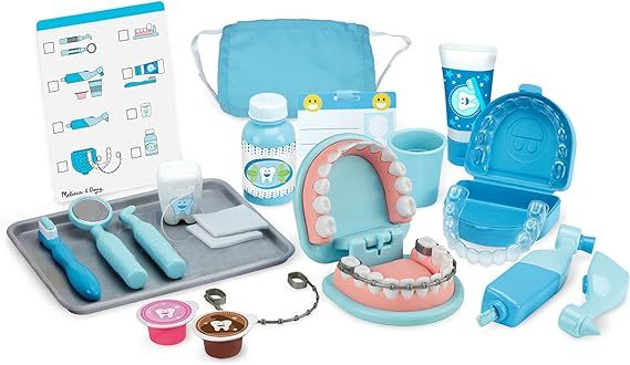 Melissa & Doug Super Smile Dentist Kit With Pretend Play Set of Teeth And Dental Accessories (25 ... | Amazon (US)