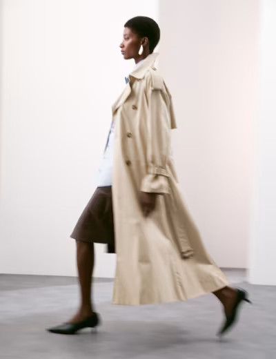 Cotton Rich Belted Longline Trench Coat | Marks & Spencer (UK)