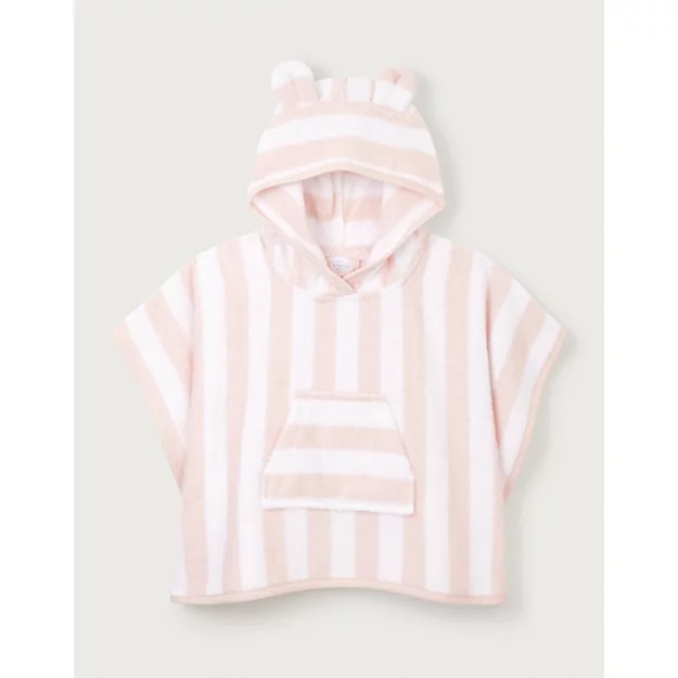Organic Cotton Pink Stripe Toweling Hoodie | The White Company (US & CA)