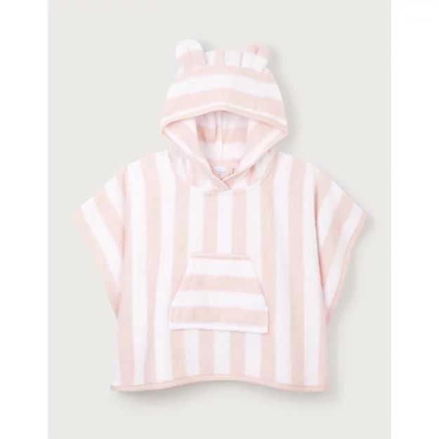 Organic Cotton Pink Stripe Toweling Hoodie | The White Company (US & CA)