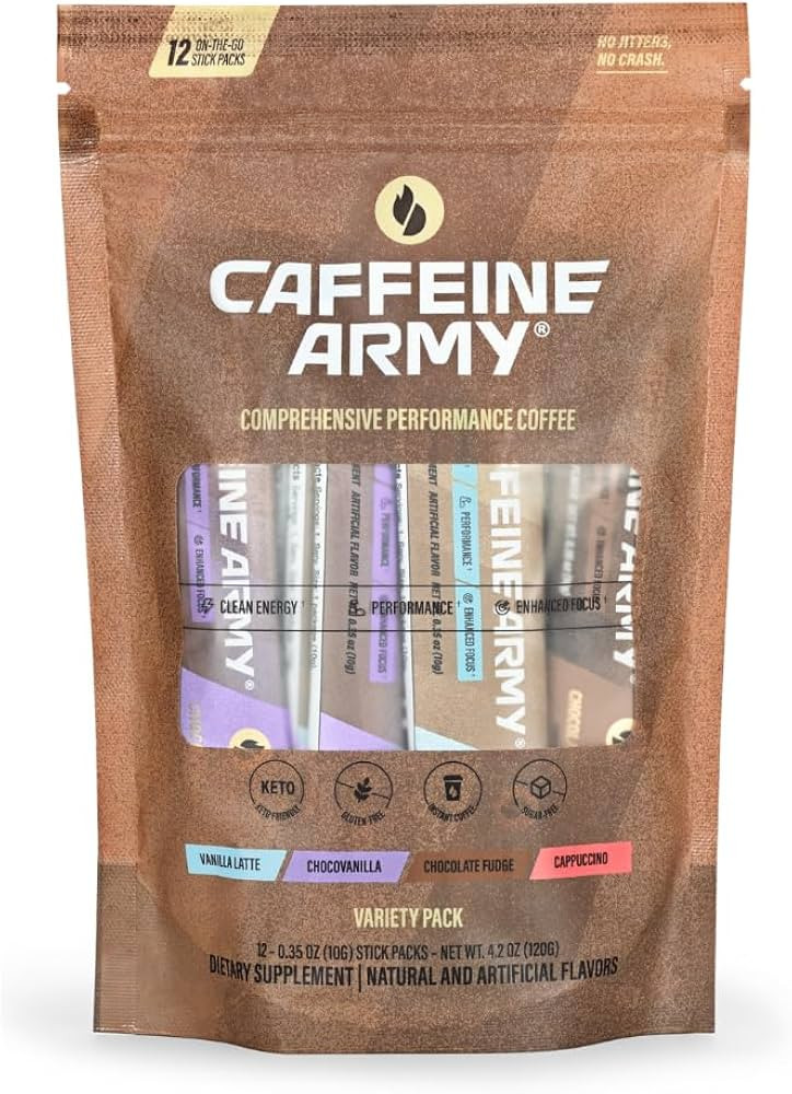 CAFFEINE ARMY Variety Pack | Comprehensive Functional Coffee with MCTs, CoQ10, Collagen and Adapt... | Amazon (US)