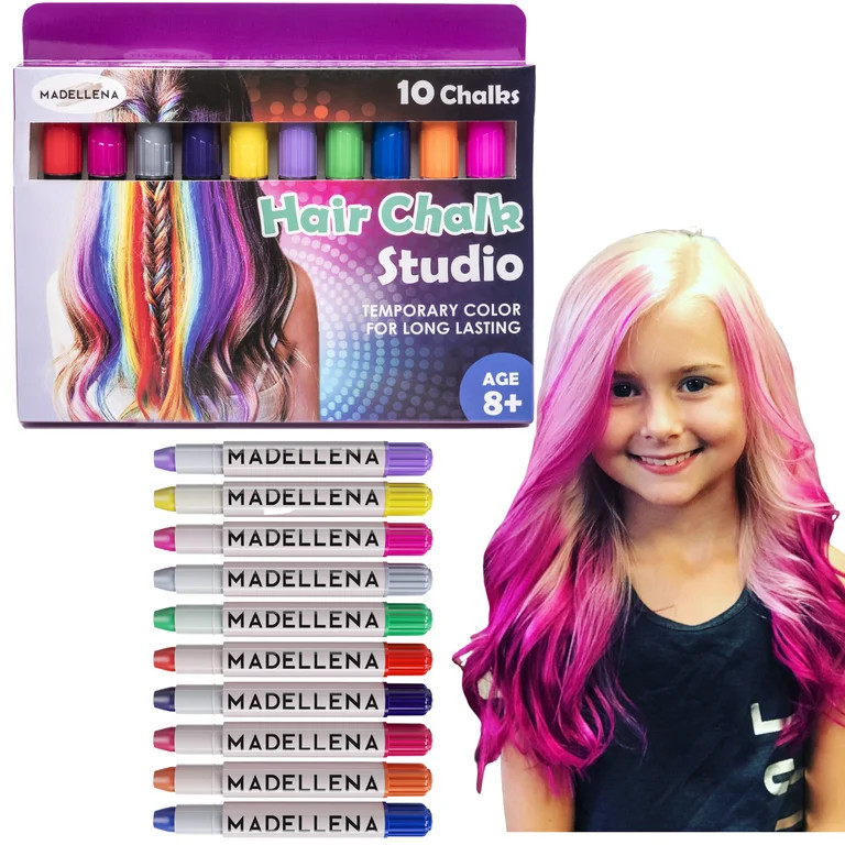 Christmas Gifts for Kids, Hair Chalk For Kids - Hair Chalk for Girls - 10 Piece Temporary Hair Ch... | Walmart (US)