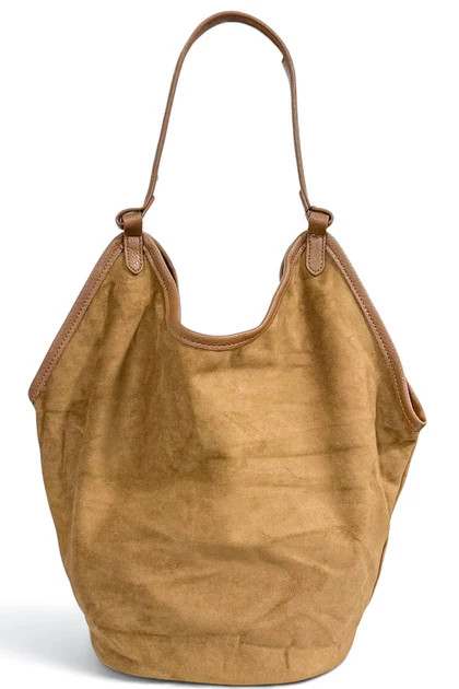 Erin Camel Suede Shoulder Bag | The Willow Tree
