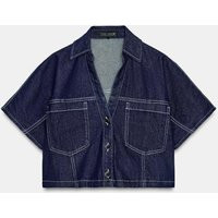 Zara - Z1975 Short Denim Shirt - Blue - S - Woman | Zara US