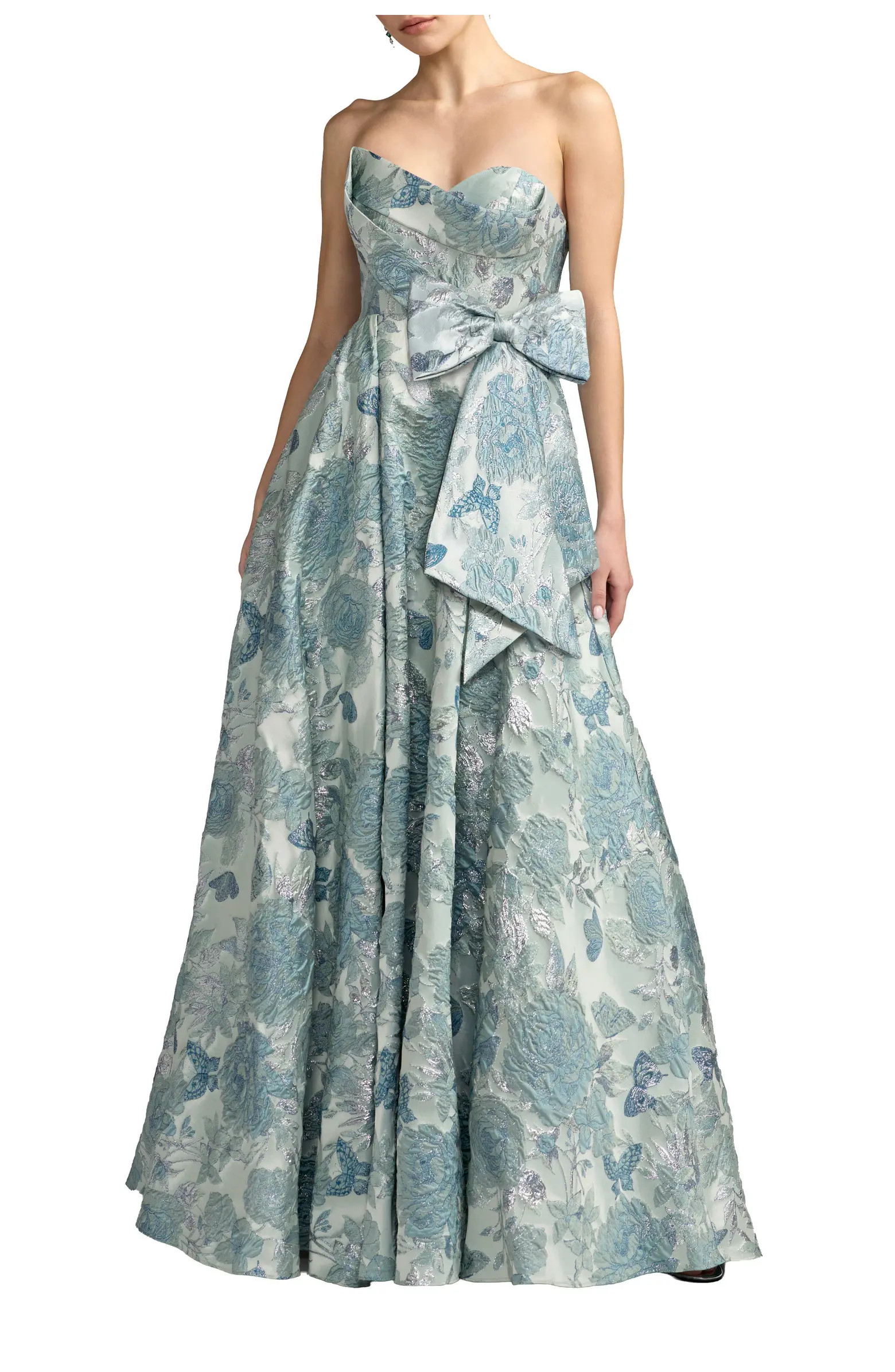 Mac Duggal Floral Brocade Strapless Ballgown With Bow | Nordstrom | Nordstrom