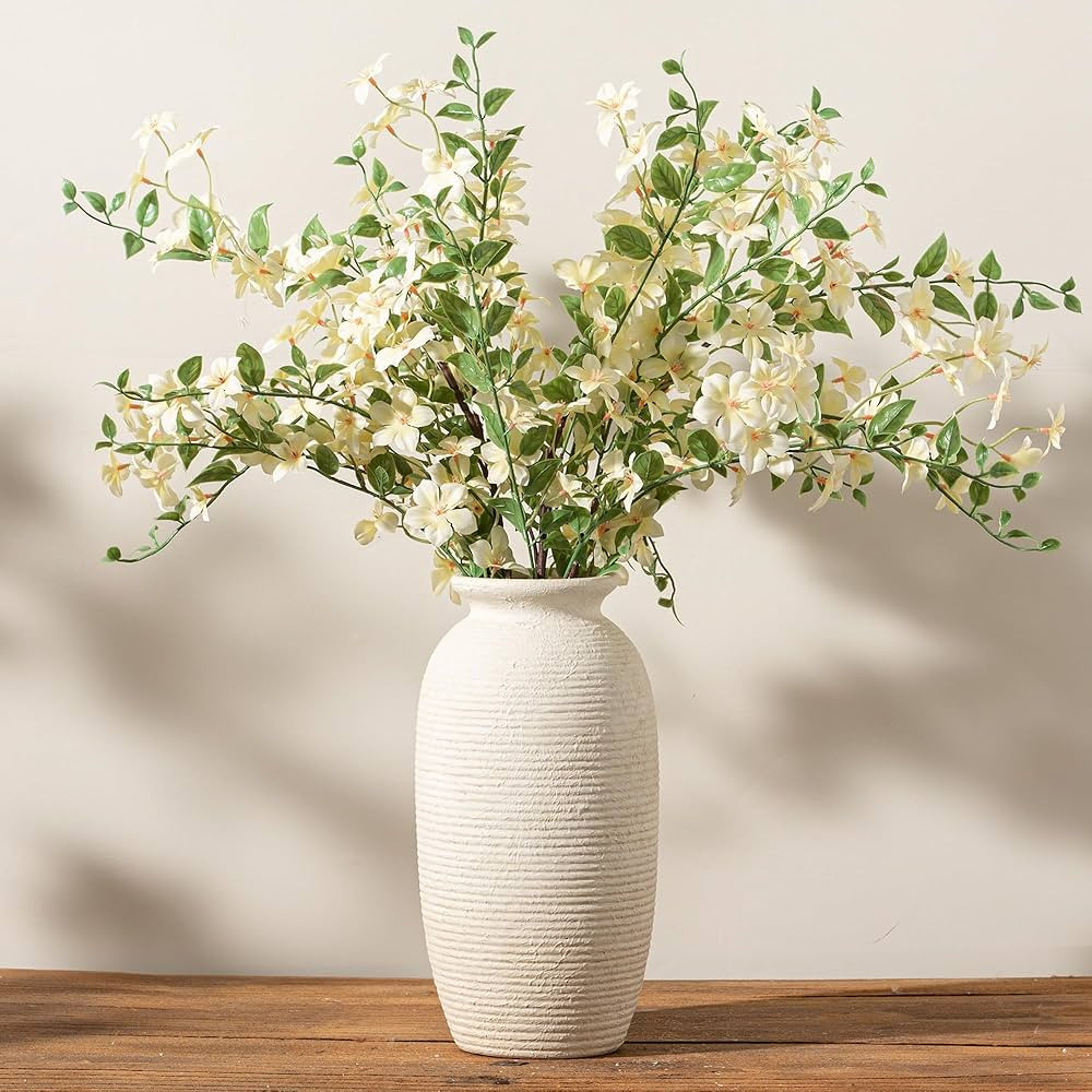 Ceramic Flower Vase, 12.5" Large Rustic Farmhouse Vases Home Decor Tall Pottery Decorative Pampas... | Amazon (US)