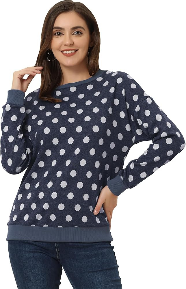 Allegra K Women's St Patrick's Day Knitted Pullover Sweatshirt Winter Fall Long Sleeve Polka Dots... | Amazon (US)