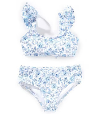 GB Big Girls 7-16 Cap Sleeve Floral/Seashells 2-Piece Swimsuit | Dillard's | Dillard's