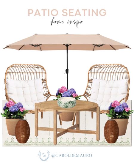 Make your outdoor space cozy and bright with this colorful patio seating home inspo: a patio umbrella, rattan chairs, coffee table, faux plants, and more!
#summerstyle #decorinspo #patiorefresh #furniturefinds

#LTKHome #LTKStyleTip #LTKSeasonal