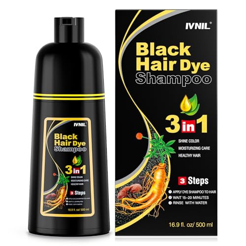Ivnil Black Hair Dye Shampoo 3 in 1 Color Shampoo for Women & Men for Gray Hair Coverage for Instant Champu Para Canas | Amazon (US)