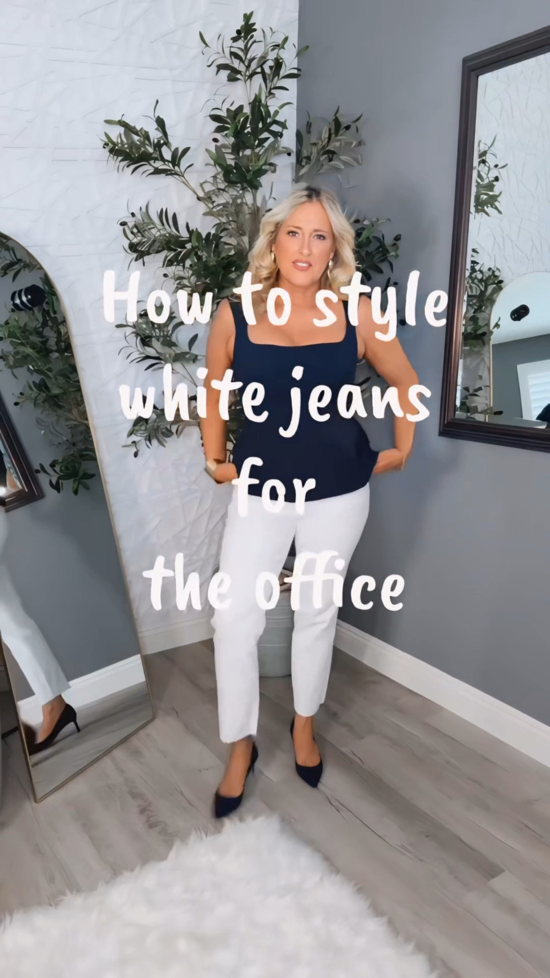 How to style white jeans for the office without the stress. These are 5'4" and midsize friendly! What is your go to office outfit for Fridays? #workwearinspo #over50fashion

#LTKOver40 #LTKWorkwear #LTKMidsize