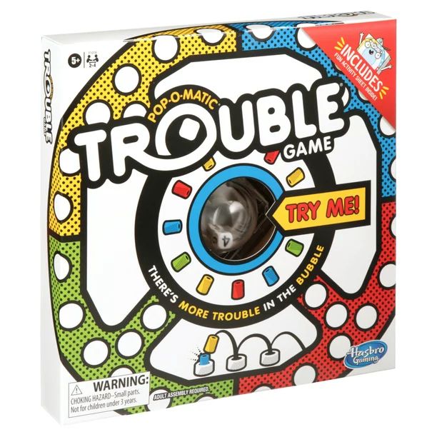 Trouble Game, Includes Coloring and Activity Sheet, Board Game For Kids Ages 5+ - Walmart.com | Walmart (US)