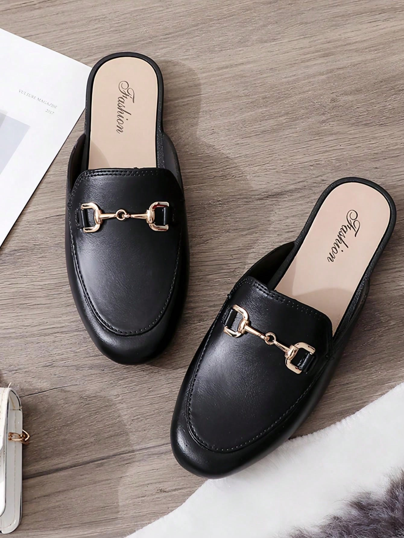 Women Elegant Half Mule Loafers, Fashion Slip-On Mule Shoes, Casual Backless Slide Sandals (Sugge... | SHEIN
