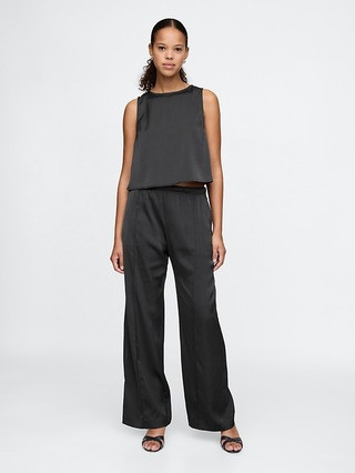 Mid Rise Recycled Satin Seamed Pants | Gap | Gap (CA)