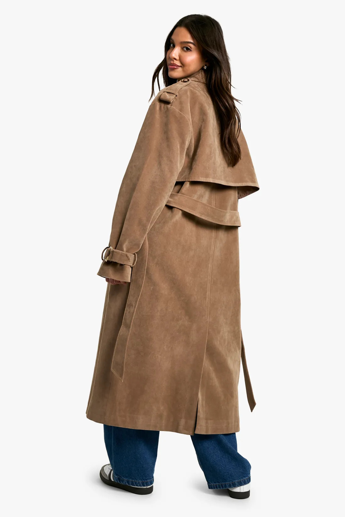 Vintage Look Suedette Trench Coat | Boohoo.com (UK & IE)