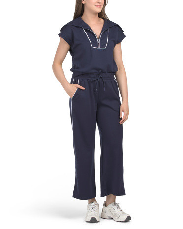 2pc Scuba Half Zip Top And Culotte Pants Set | TJ Maxx