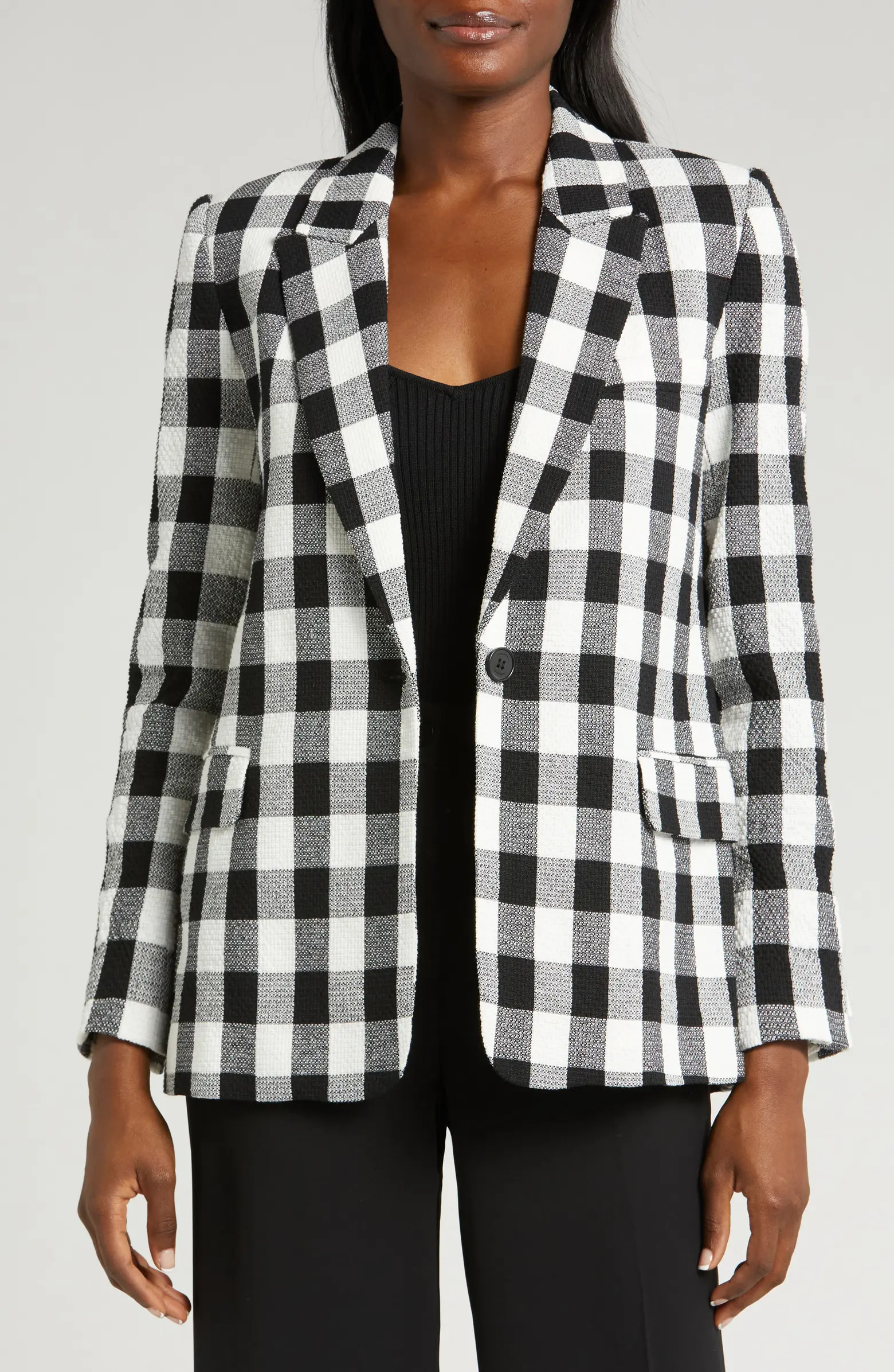 Check One-Button Blazer | Nordstrom
