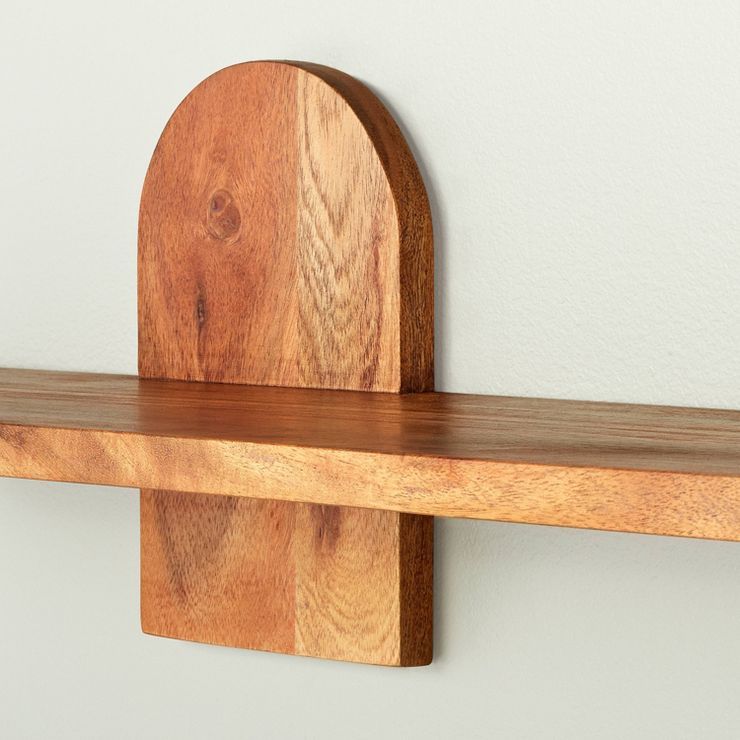 Asymmetrical Arch Floating Wood Shelf Brown - Hearth & Hand™ with Magnolia | Target