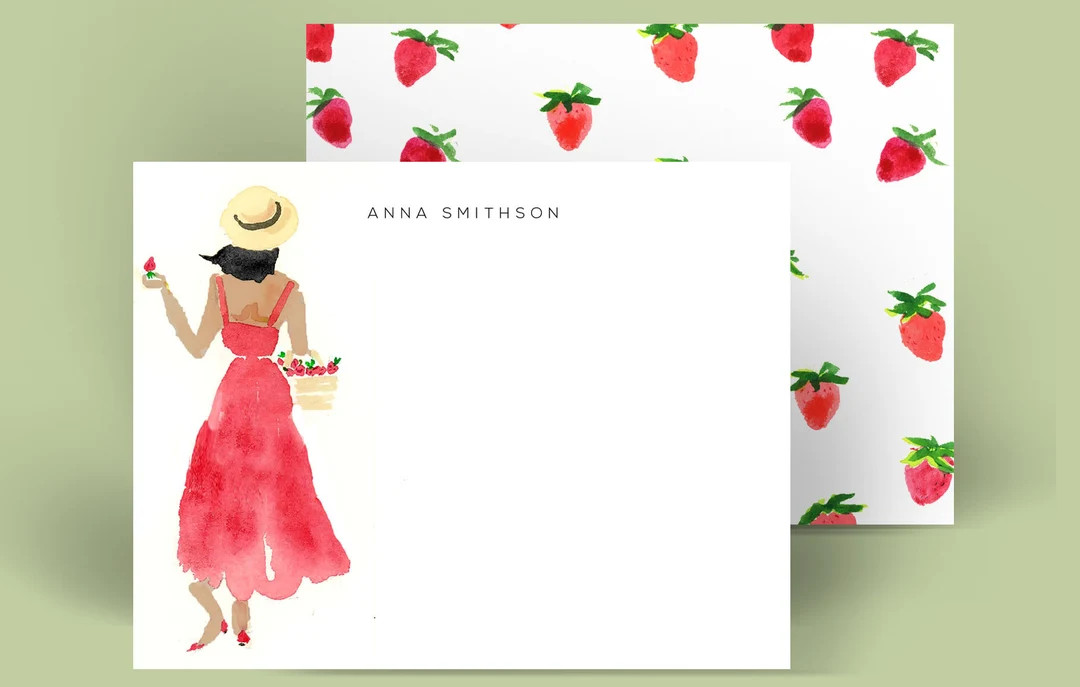 Personalized Stationery Set: Strawberry Picking | Etsy (US)