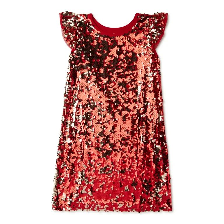 Wonder Nation Girls' Sequin Shift Dress, Sizes 4-18 & Plus | Walmart (US)