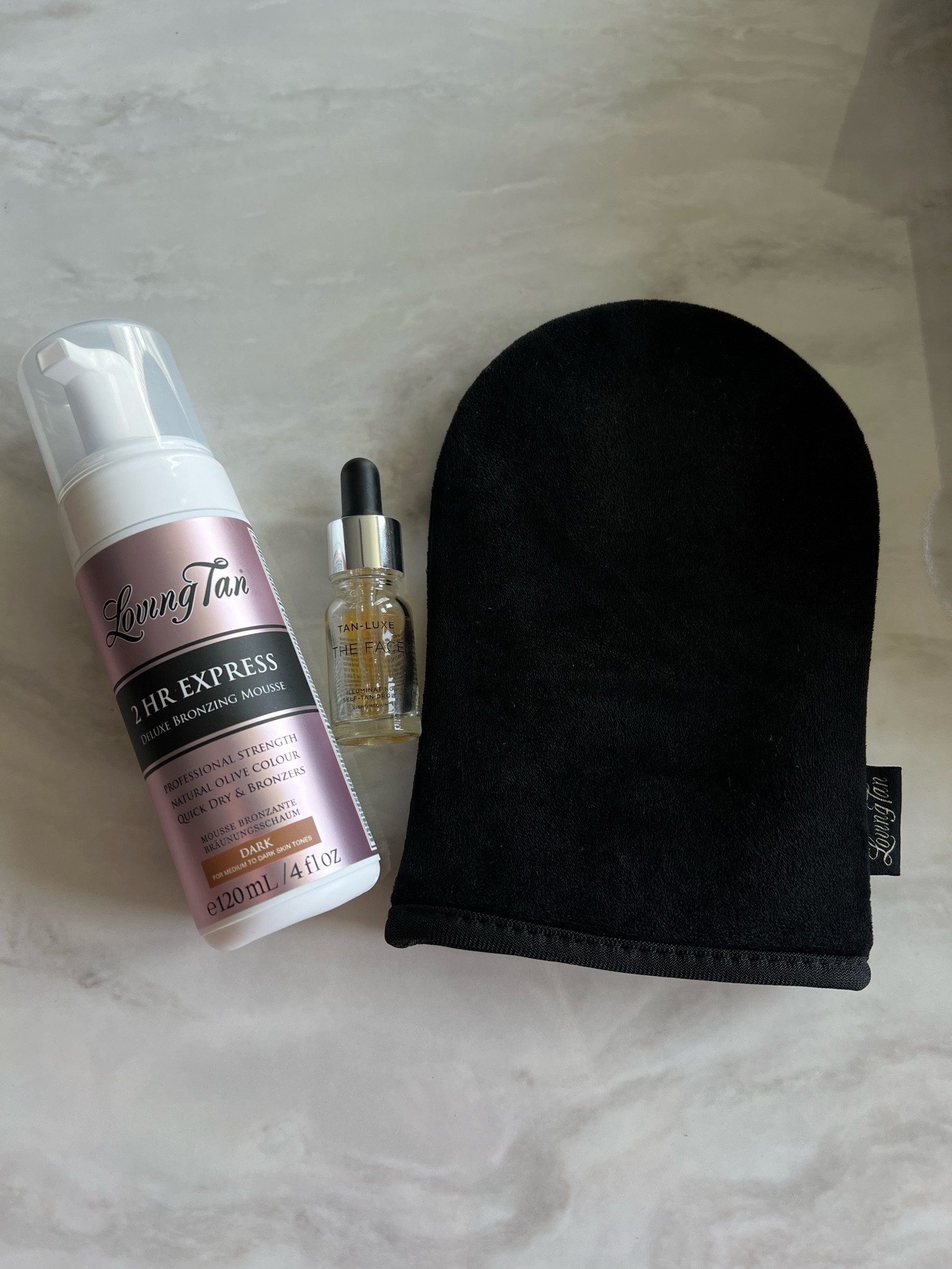 My go to self tan products. 

Loving Tan 2 hour express in shade “dark” 
Tan Luxe face tanning drops in shade “light/medium"
Loving Tan mit 

You can also get 10% off when you buy online and select “in store pickup” with code SUMMER23


#LTKunder50 #LTKsalealert #LTKbeauty