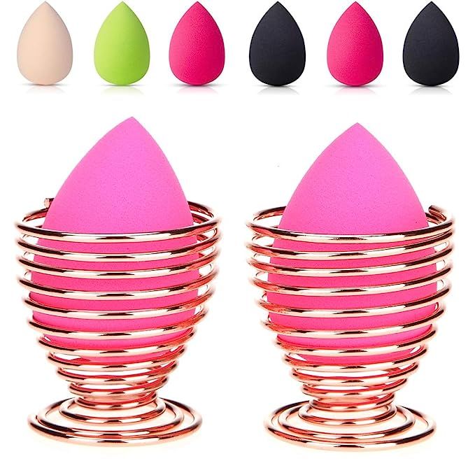 LanMa Beauty Sponge Blender Holder,(2 Pack Rose Gold) Makeup Sponge Drying Stand Storage Egg Powd... | Amazon (US)