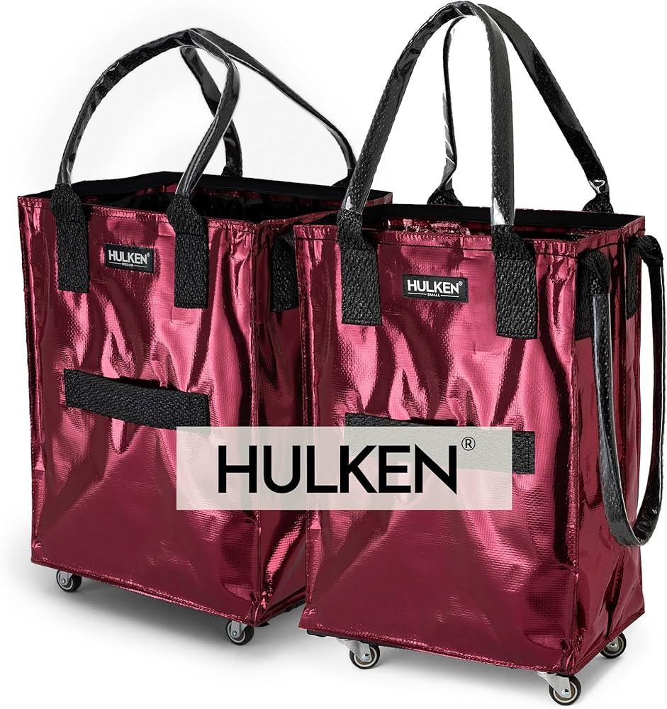 M & S Reusable Grocery Bag On Wheels, Rolling Tote - Folds Flat - Unbreakable Handles | Amazon (US)