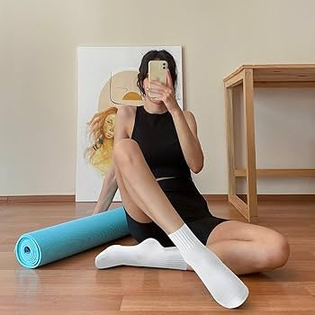 6 Pairs Pilates Socks Grip Socks for Women-Non-Slip Yoga Socks for Ballet Dance Barefoot Workout ... | Amazon (US)