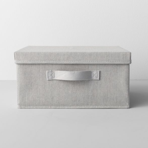13"X13"X6" Short Fabric Bin With Lid Light Gray - Made By Design™ | Target