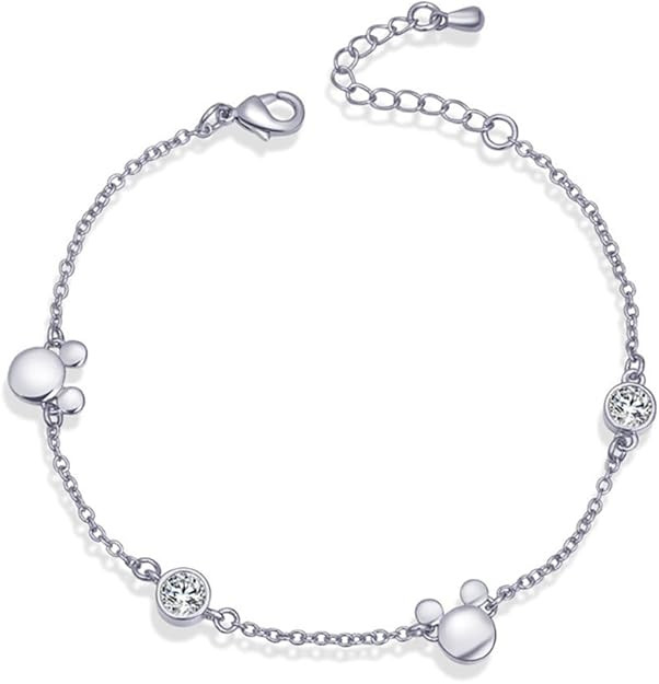 Dainty Mouse Bracelet Crystal Cubic Zirconia Mice Animal Adjustable Chain Hand Wrist Bracelets Cu... | Amazon (US)