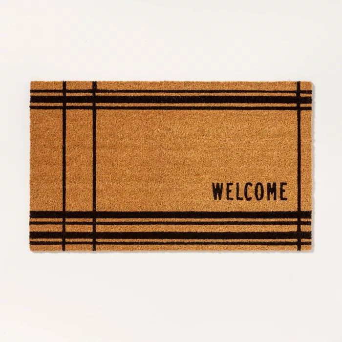 Outdoor Cross Stripes Welcome Coir Doormat - Hearth & Hand™ with Magnolia | Target